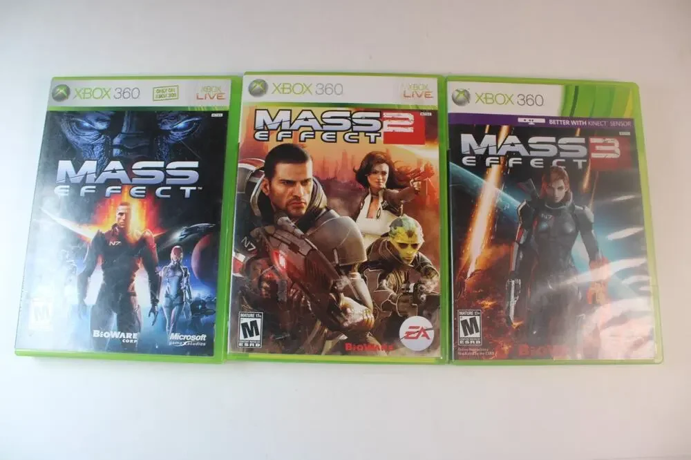 3 game lot/bundle: Mass Effect 1, 2, 3 (Microsoft Xbox 360) Authentic, Tested